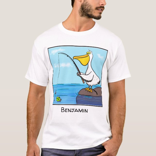 T-shirt Drôle pélican de pêche (Devant)