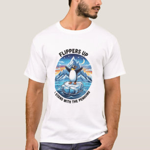 T-shirt Drôle Penguin Résiste À La Manifestation Contre Le