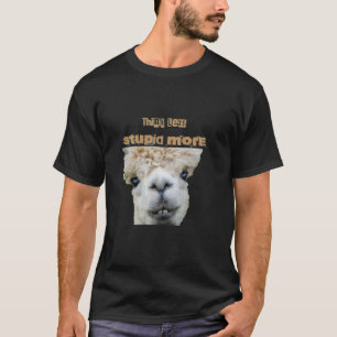 T-shirt Drôle Pensez moins, Bête plus, Lama, Alpaga