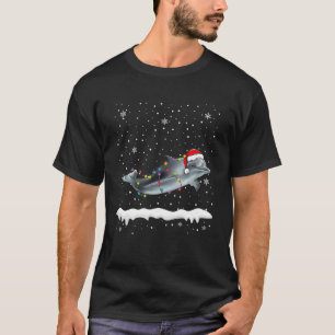 T-shirt Drôle Père Noël Dauphin Feux de Noël Animaux Amour