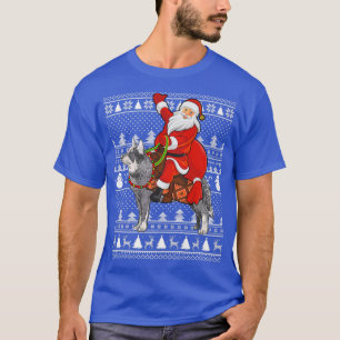 T-shirt Drôle Père Noël équitation Australian Chien de bét