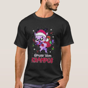 T-shirt Drôle Père Noël Gruss Vom Krampus Kawaii Pastel