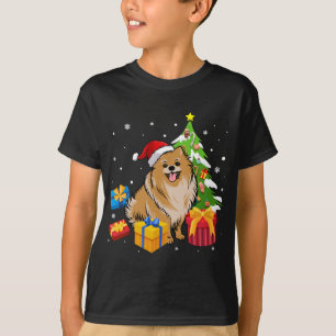 T-shirt Drôle Père Noël Pomeranian Chien cadeaux de Noël N