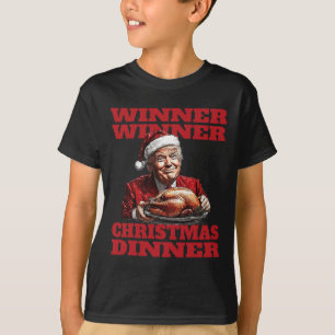 T-shirt Drôle Père Noël Trump vainqueur du dîner de Noël X