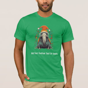 T-shirt Drôle Père Noël Walrus avec éclairage de Noël