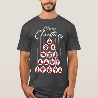 T-shirt Drôle Père Noël Yoga Poses Pun Hommes Femmes Chrét