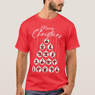 T-shirt Drôle Père Noël Yoga Poses Pun Hommes Femmes Chrét