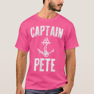 T-shirt Drôle Personnalisé Bateau Prénom Capitaine Pete