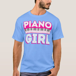 T-shirt Drôle Piano Girl Player Pianiste musicien 