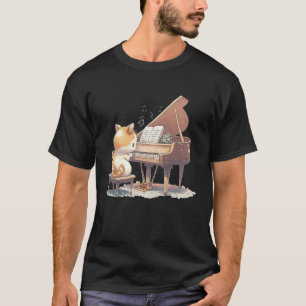 T-shirt Drôle Piano Musique Chat Hommes Femmes Enfants Cha