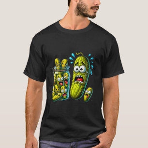 T-shirt Drôle Pickle Surprend Un Concombre Et Un Bocal De