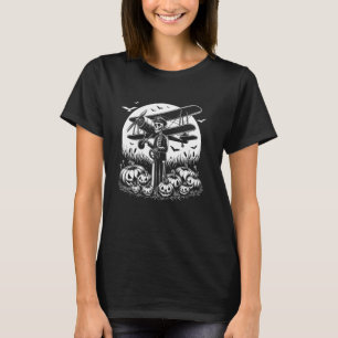 T-shirt Drôle pilote Skeleton avion Halloween M
