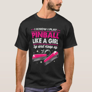 T-shirt Drôle Pinball Design Je Sais Que Je Joue Pinball 