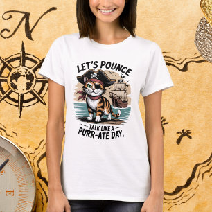 T-shirt Drôle Pirate Chat Faisons rebondir Parler comme un
