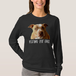 T-shirt Drôle Pitbull Chien Repose Tête