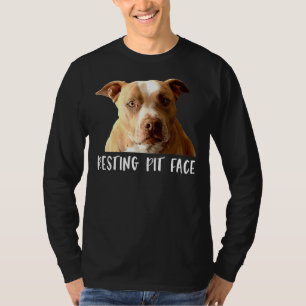 T-shirt Drôle Pitbull Chien Repose Tête