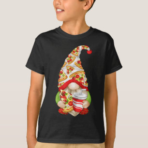 T-shirt Drôle Pizza Lover Gnome mignonne Pizza Motif