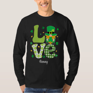 T-shirt Drôle Plaid Shamrock Love Nanny Shamrock St Patron