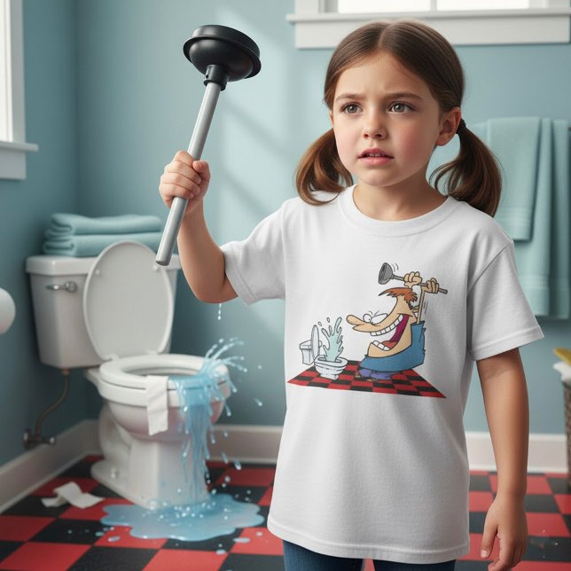 T-shirt Drôle Plomber Débloquant Une Toilette (Créateur téléchargé)