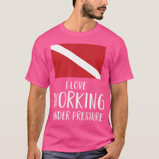 T-shirt Drôle Plongée Diver Drapeau Scuba Pression