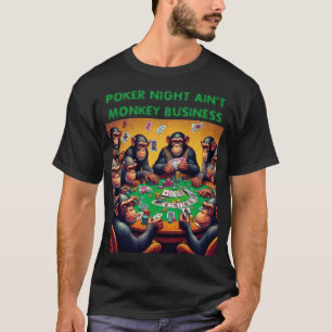 T-shirt Drôle 'Poker Night' Chimp