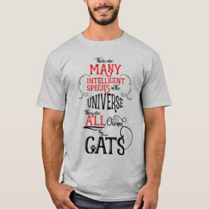 T-shirt Drôle possédé par Chats Amoureux des chats Rouge e