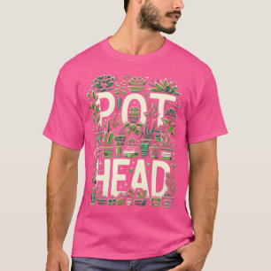 T-shirt Drôle Pot Plantes Tête Mignonne Drôle Jardin Succu