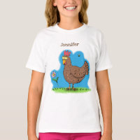 Drôle poulet rustique whimsical dessin animé
