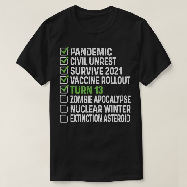 T-shirt drôle pour 14ème anniversaire Liste de con (Design devant)