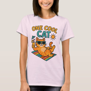 T-shirt drôle pour amateur de chats l'été