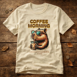 T-shirt drôle pour buveur de café du matin
