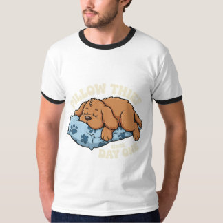 T-shirt drôle pour chien qui vole l'oreiller pour