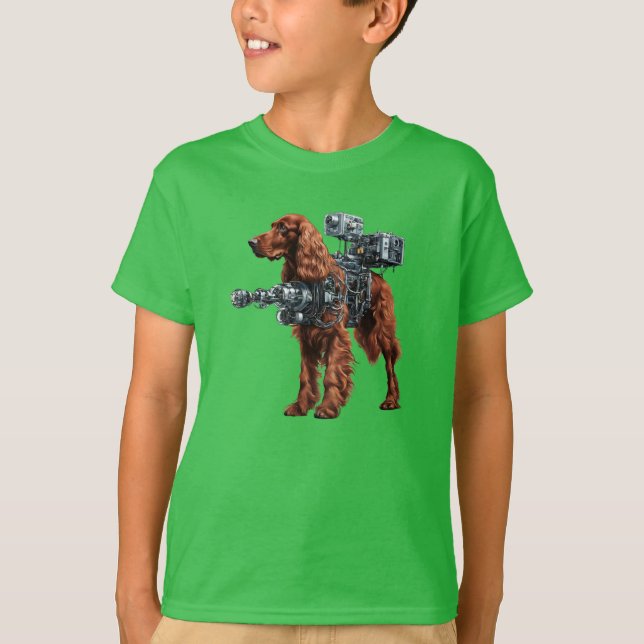 T-shirt drôle pour enfant avec robot Setter Irland (Devant)