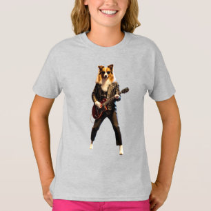 T-shirt drôle pour enfants avec un Colley rock sta