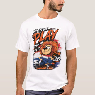 T-shirt drôle pour fan de football Lion Hollande