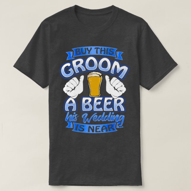 T-shirt drôle pour le marié, bière pour moi, enter (Design devant)