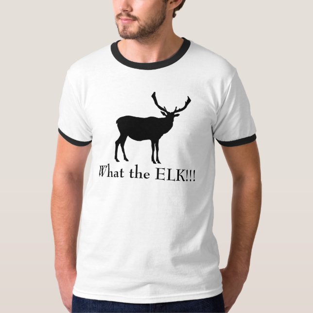 T-shirt drôle pour les hommes What the ELK (Devant)