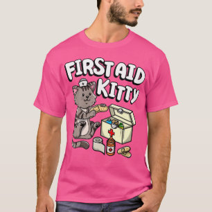 T-shirt Drôle Premier Aid Kitty Chat Médecin Médicale Infi