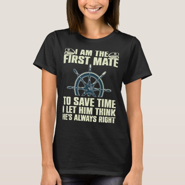 T-shirt Drôle Premier Mate Pour Hommes Femmes Pontoon Bate (Devant)