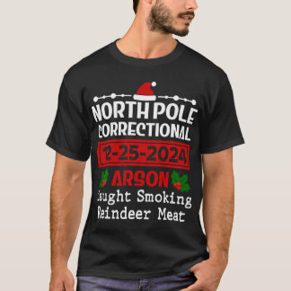 T-shirt Drôle pris Fumer Reindeer Viande Pôle Nord