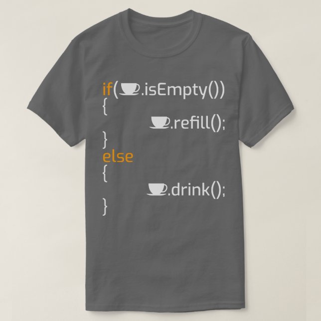 T-shirt Drôle Programmation Café Joke I (Design devant)