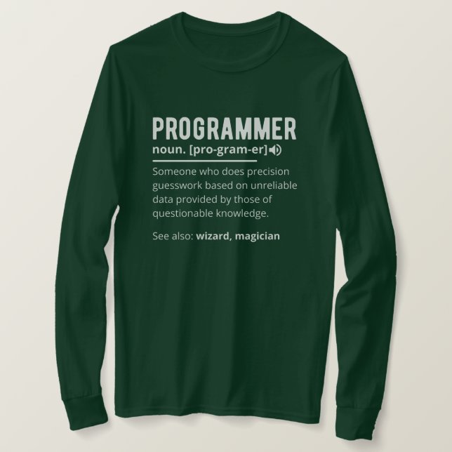 T-shirt Drôle Programmer Code Développeur Définition (Design devant)