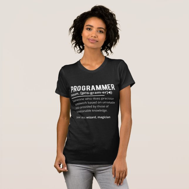 T-shirt Drôle Programmer Code Développeur Définition (Devant entier)