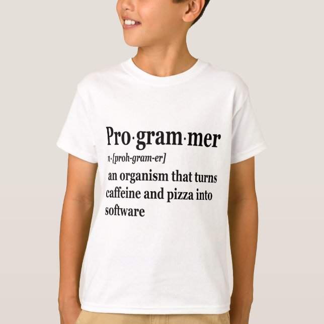 T-shirt Drôle Programmeur Informatique Définition (Devant)