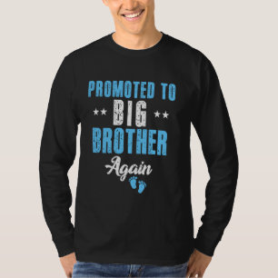 T-shirt Drôle Promu À Big Bro Vintage Niveau Jusqu'À Bi