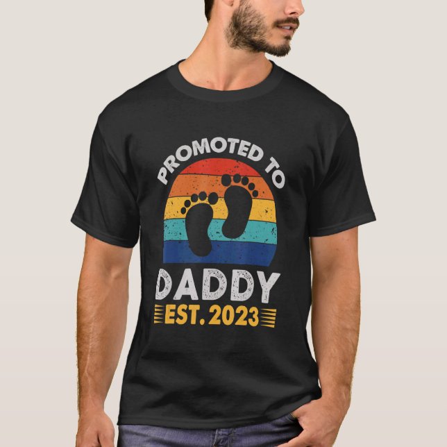 T-shirt Drôle Promu À Papa 2023 Pour Nouveau Papa Premier  (Devant)