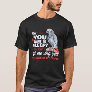 T-shirt Drôle propriétaire d'oiseaux perroquet gris africa