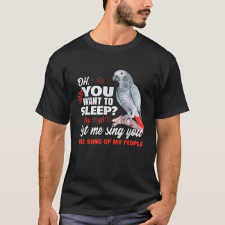 T-shirt Drôle propriétaire d'oiseaux perroquet gris africa