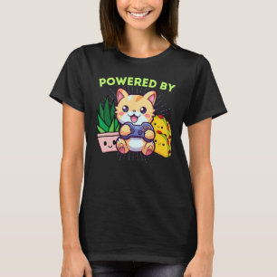 T-shirt Drôle Propulsé Par Chats Plantes & Tacos Jeux