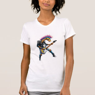 T-shirt Drôle Punk Giraffe, Rock'n Roll Goth Giraffe, Guit